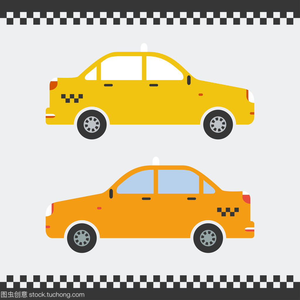 “黄色出租车”矢量图形在汽车租赁平面设计中的应用